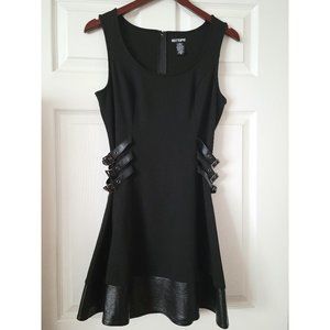 Black Dress with Pleather trim